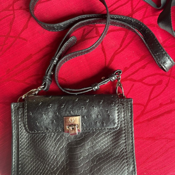Charlotte Ronson Handbags - Charlotte Ronson Black Leather Crossbody Bag